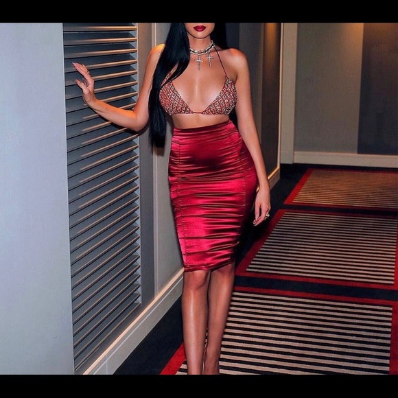 Oh Polly Dresses & Skirts - Oh Polly Two of a Kind Satin/Glitter Two Piece NWT